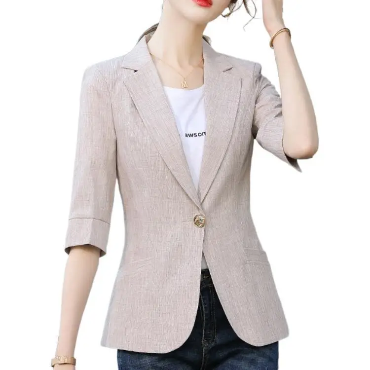 New Spring Summer Women's Jacket 2021 Lady Slim Blazer Women Casual Fashion Seven Points sleeve short sleeve Sleeve Coat
New Spring Summer Women's Jacket 2021 Lady Slim Blazer Women Casual Fashion Seven Points sleeve short sleeve Sleeve Coat