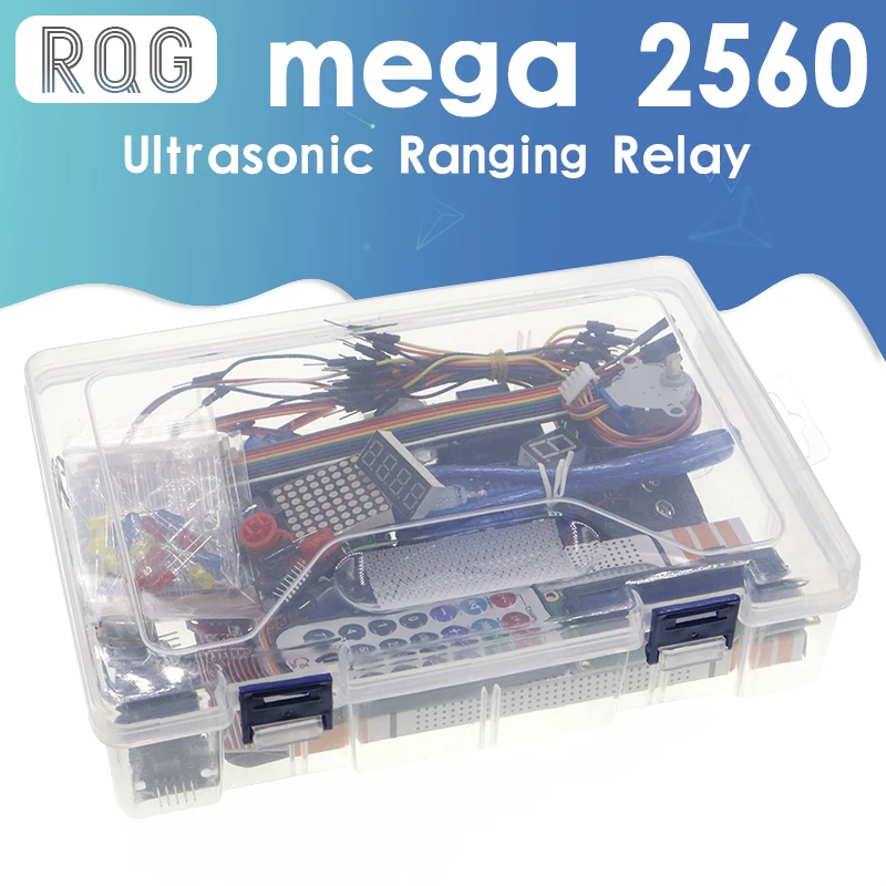

Free shipping mega 2560 r3 starter kit motor servo RFID Ultrasonic Ranging relay LCD for arduino
