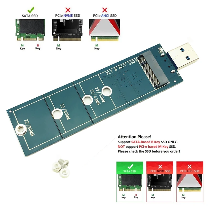 1PCS M.2 to USB Adapter B Key M.2 SSD Adapter USB 3.0 No Cable Needed USB to 2280 M2 SSD Drive Adapter NGFF Converter SSD Reader
1PCS M.2 to USB Adapter B Key M.2 SSD Adapter USB 3.0 No Cable Needed USB to 2280 M2 SSD Drive Adapter NGFF Converter SSD Reader