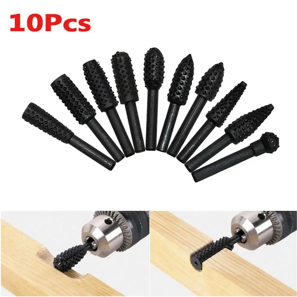 10pcs Woodworking Rotary Rasp Burrs Grinding Milling File Electric Grinder Accessories Woodcarving Tools
10pcs Woodworking Rotary Rasp Burrs Grinding Milling File Electric Grinder Accessories Woodcarving Tools