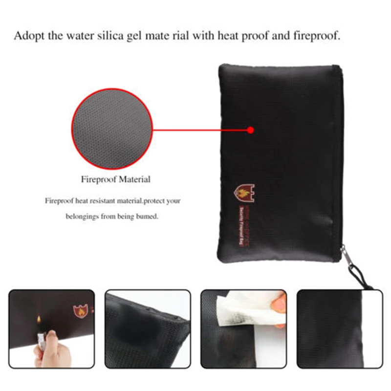1pc Waterproof Document Bag Fire Resistant Protection Bag Fireproof Pouch Money Files Safety Storage Multifunctional Container
1pc Waterproof Document Bag Fire Resistant Protection Bag Fireproof Pouch Money Files Safety Storage Multifunctional Container