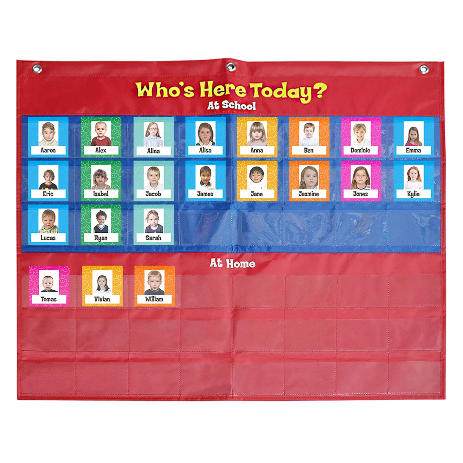 74*70*1cm-Kids Attendance Pocket Chart For Classroom Children Educational With 6 Layers Of Capacity Can Be Stored 48 Card Slots
74*70*1cm-Kids Attendance Pocket Chart For Classroom Children Educational With 6 Layers Of Capacity Can Be Stored 48 Card Slots