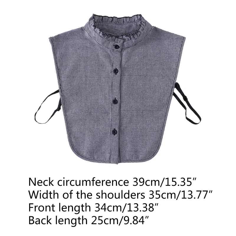 Women Student Ruffled Lapel Cotton Fake Collar Vintage Houndstooth Printed Button Detachable Half Shirt Blouse Dickey
Women Student Ruffled Lapel Cotton Fake Collar Vintage Houndstooth Printed Button Detachable Half Shirt Blouse Dickey