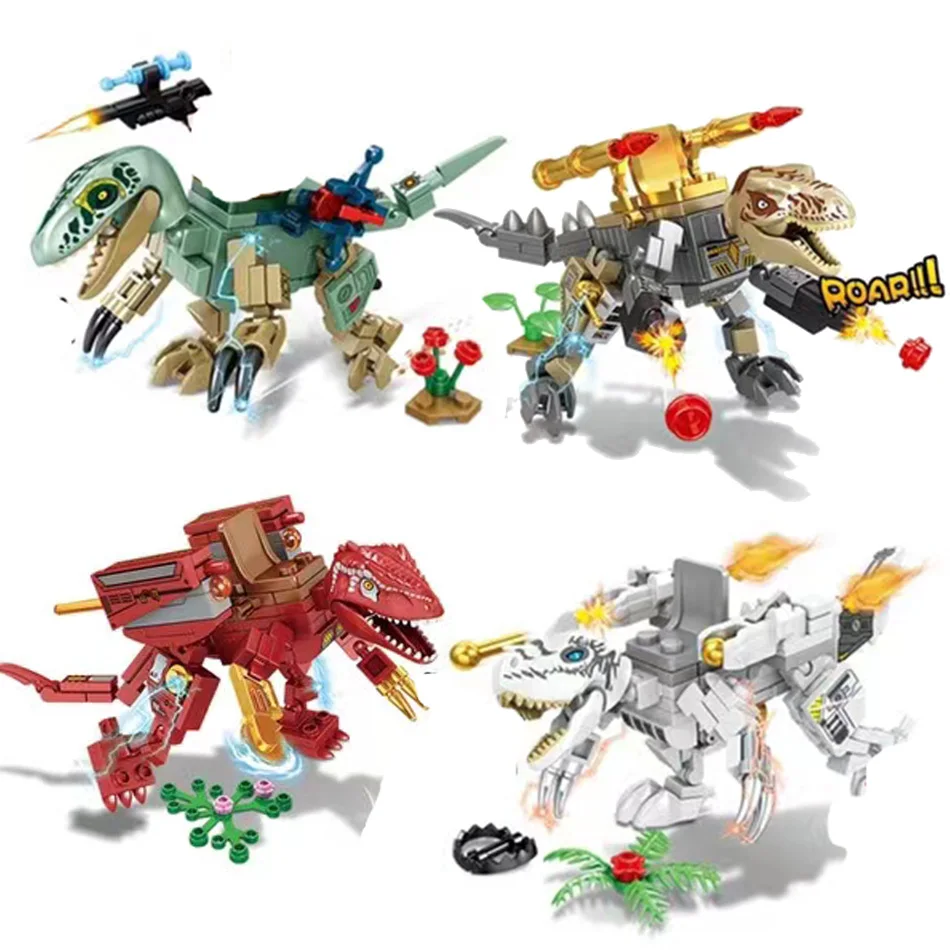 4Pcs/Set Jurassic Dinosaur Armor Mecha World City Building Blocks Raptor Triceratop Park Bricks Construction Toys For Children
4Pcs/Set Jurassic Dinosaur Armor Mecha World City Building Blocks Raptor Triceratop Park Bricks Construction Toys For Children