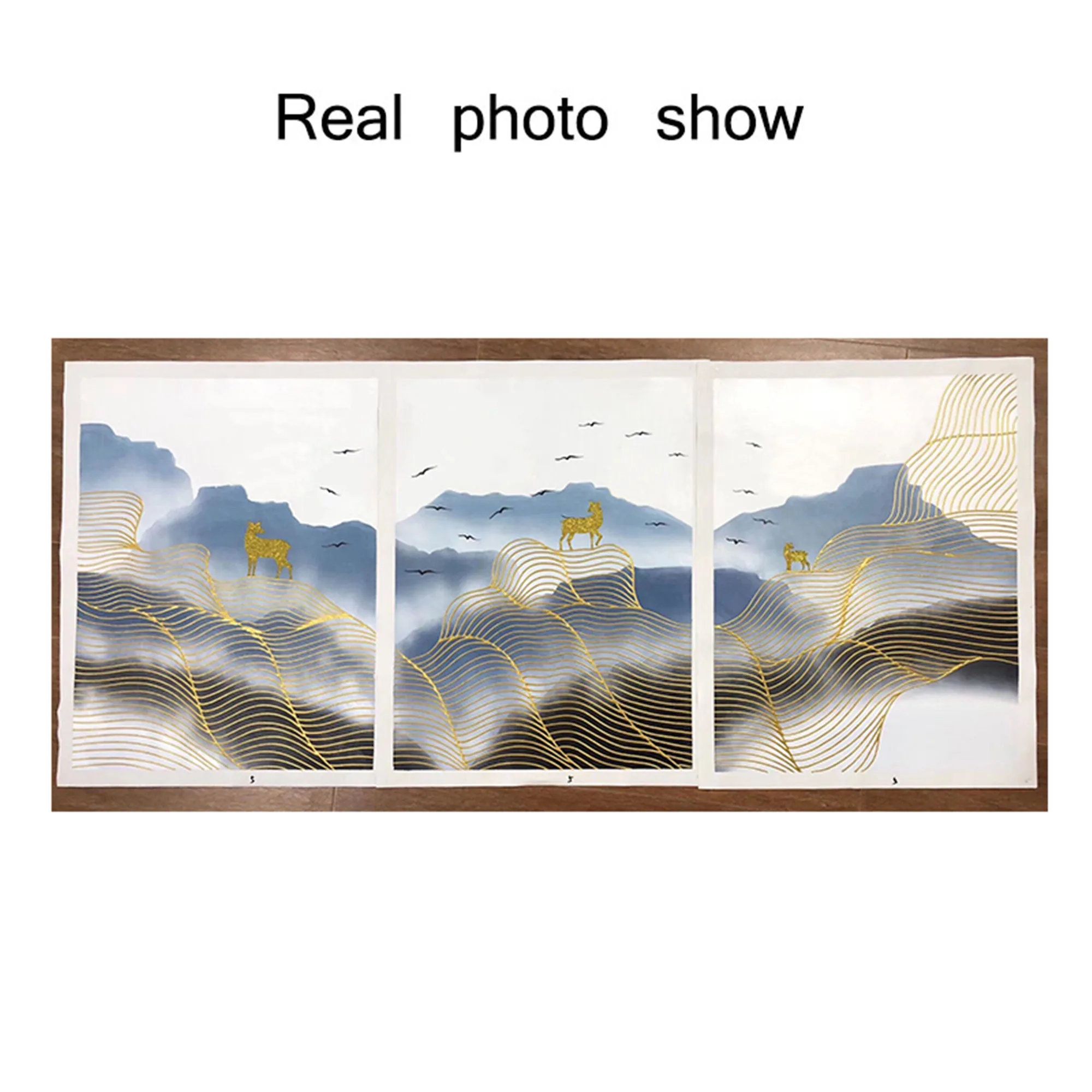 3 pieces gold line abstract canvas painting mountain landscape wall art picture for living room home wall decor original texture
3 pieces gold line abstract canvas painting mountain landscape wall art picture for living room home wall decor original texture