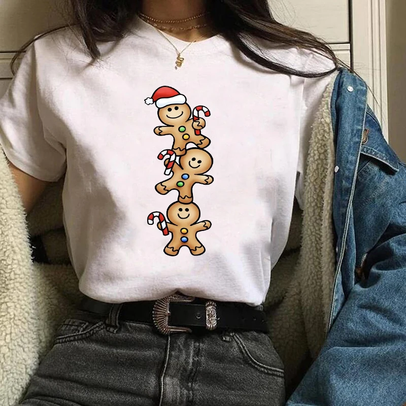 2022 Happy New Year Casucal Women T-shirts Christmas Cute Gingerbread Man Print Loose Fashion Round Neck Hot sold Short sleeve
2022 Happy New Year Casucal Women T-shirts Christmas Cute Gingerbread Man Print Loose Fashion Round Neck Hot sold Short sleeve