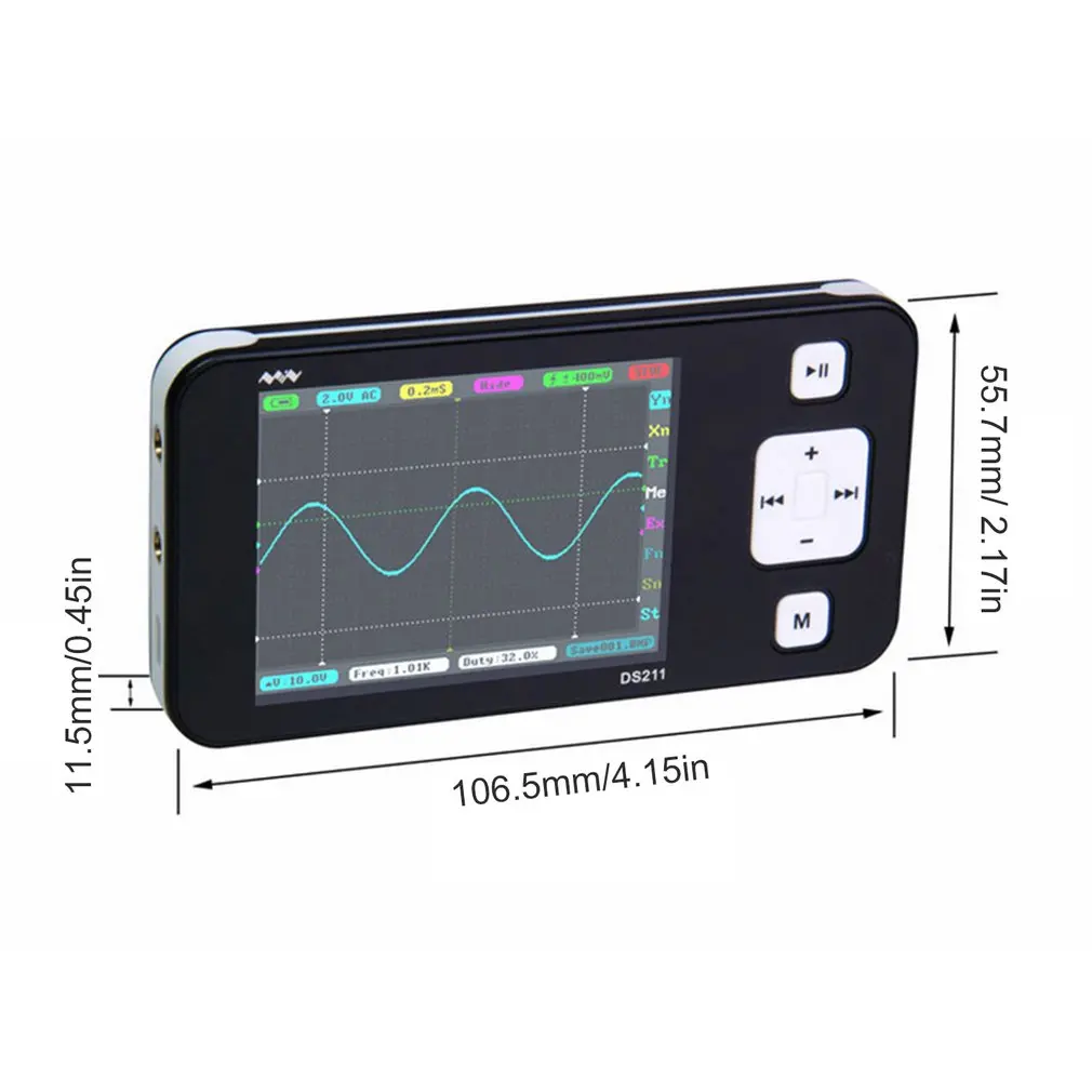 

DS211 1-CH Handheld Digital Storage Oscilloscope Scope Meter USB 1MHz Mini DSO Automotive Scopemeter Set
