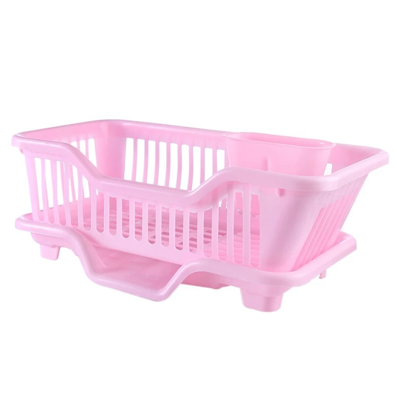 Environmental Plastic Kitchen Sink Dish Drainer Set Rack Washing Holder Basket Organizer Tray, Approx 17.5 x 9.5 x 7INCH (Pink)
Environmental Plastic Kitchen Sink Dish Drainer Set Rack Washing Holder Basket Organizer Tray, Approx 17.5 x 9.5 x 7INCH (Pink)