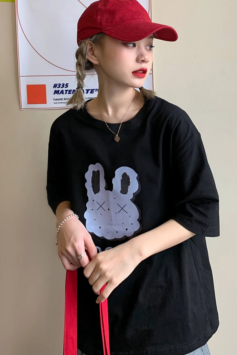 Letter Women T-Shirt O Neck Short Sleeve Loose Casual Pure Cotton 2020 Girls Summer Harajuku Pullovers Femme Fashion Clothings
Letter Women T-Shirt O Neck Short Sleeve Loose Casual Pure Cotton 2020 Girls Summer Harajuku Pullovers Femme Fashion Clothings