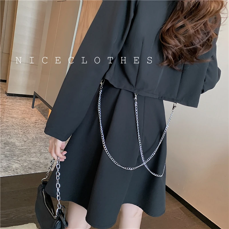 Spring Two Piece Set Female 2021 Notched Vintage Short Blazer+Pleated Mini Dress Korean Womens Blazer Suit Outfits 
Spring Two Piece Set Female 2021 Notched Vintage Short Blazer+Pleated Mini Dress Korean Womens Blazer Suit Outfits