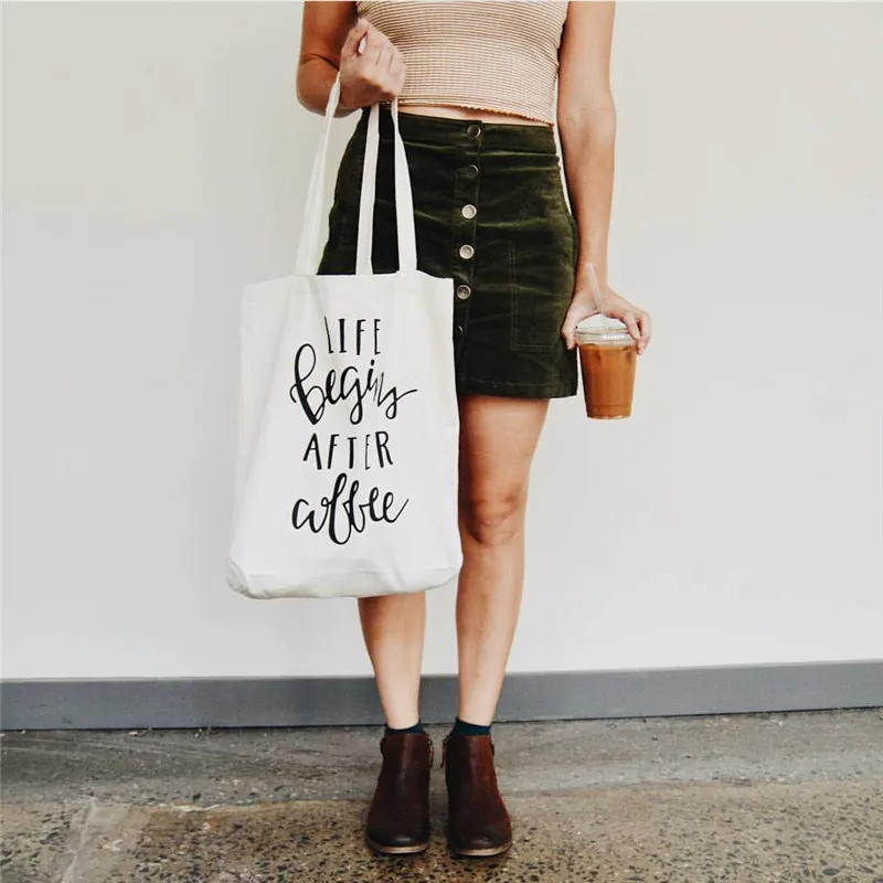 Ladies Canvas travel Shoulder Bag Coffee Graphic Female Canvas Bags Harajuku travel Canvas Tote Fashion Women Tote Shopper Bag
Ladies Canvas travel Shoulder Bag Coffee Graphic Female Canvas Bags Harajuku travel Canvas Tote Fashion Women Tote Shopper Bag