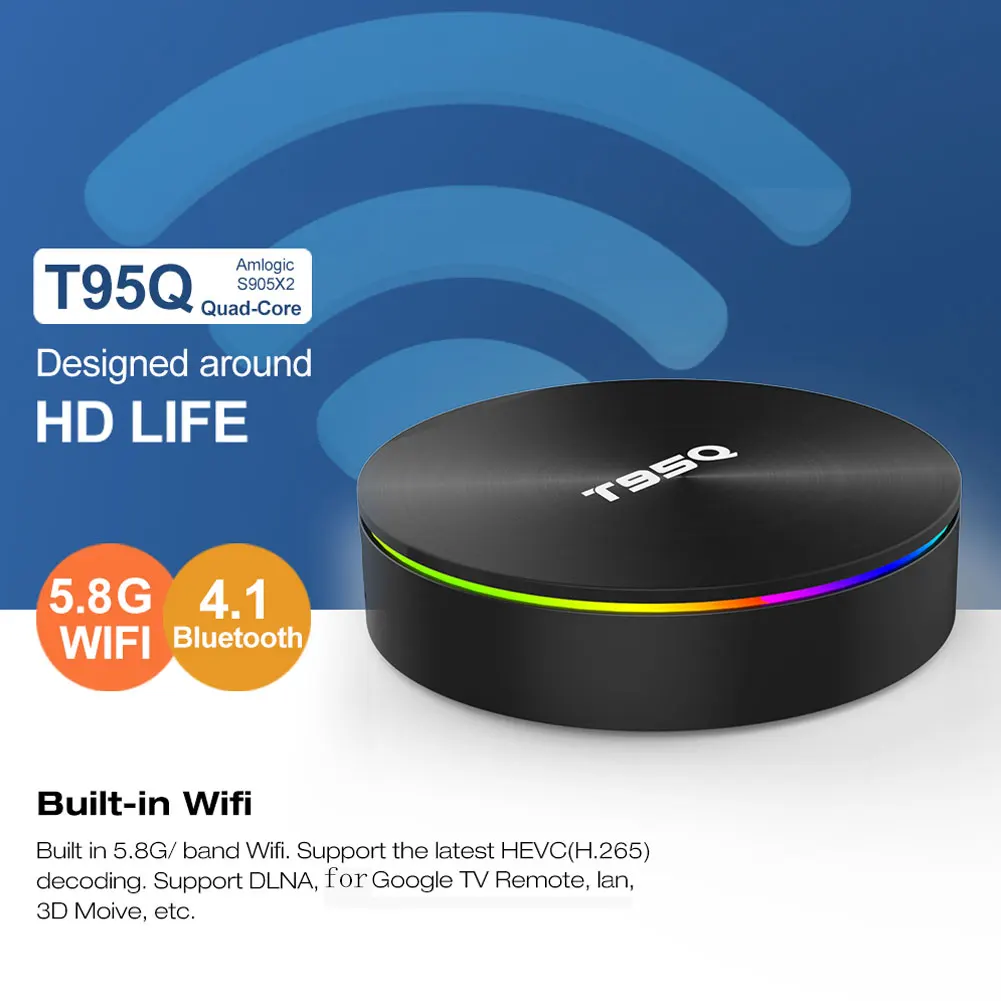 Latest T95Q Android 8.1 Smart TV BOX 4GB+64GB 4K Quad Core WiFi Netflix Youtube Google Play Home Audio Media
Latest T95Q Android 8.1 Smart TV BOX 4GB+64GB 4K Quad Core WiFi Netflix Youtube Google Play Home Audio Media