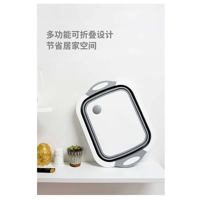 

Kitchen Cutting Board Collapsible Dish Tub Folding Cutting Board Washing Strainer Dry Rack Vegetable Basket