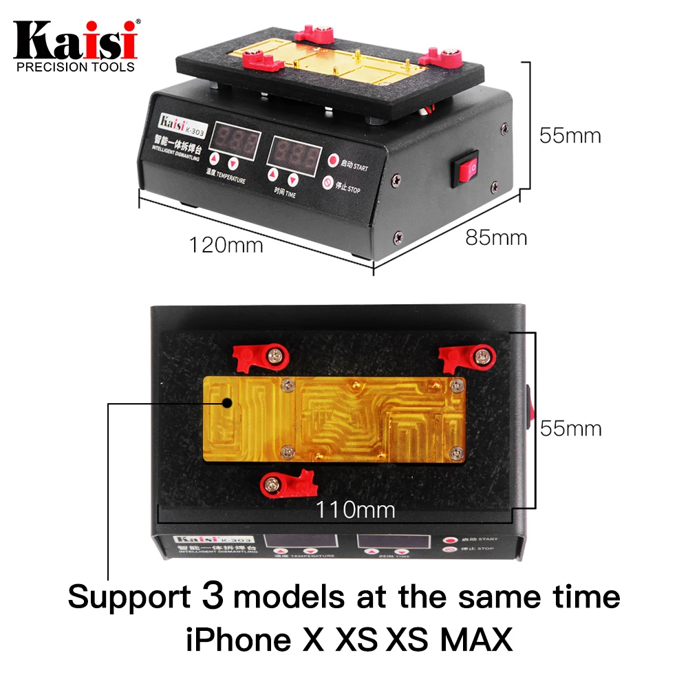 K-303 SS-T12A для iPhone X XS MAX процессор ремонт материнская плата ремонт инструмент нагревательная станция
K-303 SS-T12A для iPhone X XS MAX процессор ремонт материнская плата ремонт инструмент нагревательная станция