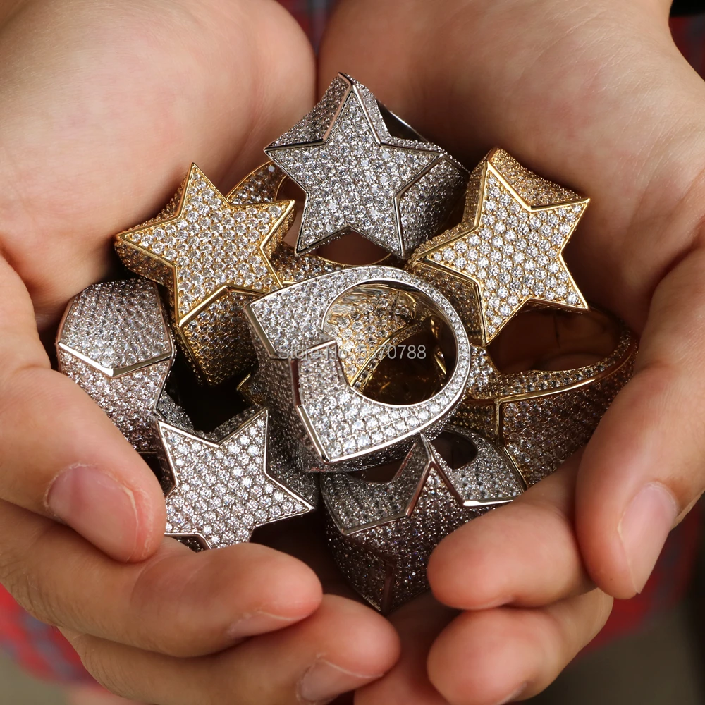 Кольцо со звездой в стиле хип-хоп, покрытое серебром и золотом, с цирконом
Кольцо со звездой в стиле хип-хоп, покрытое серебром и золотом, с цирконом