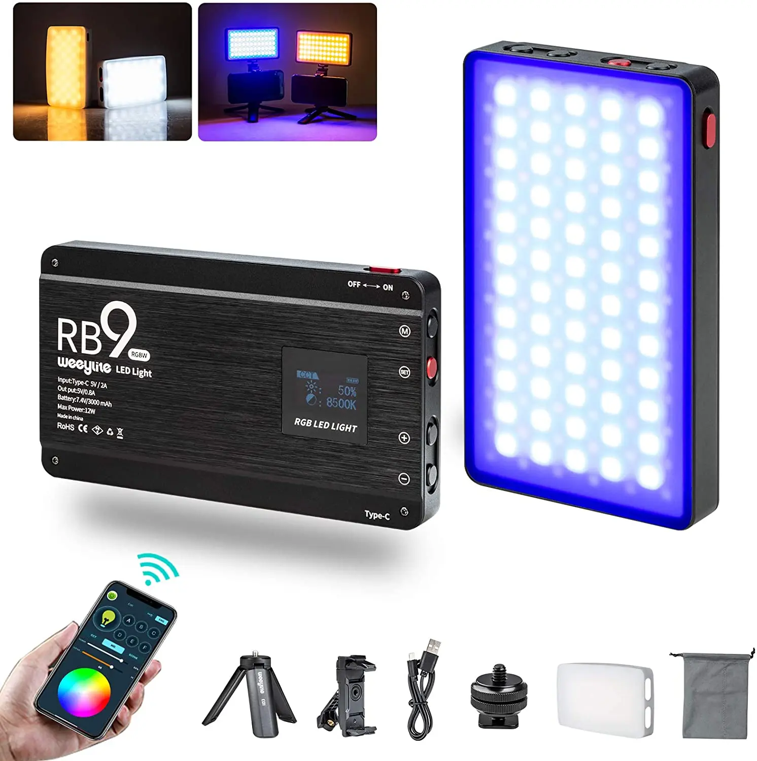 Viltrox Weeylite RB9 RGB Светодиодная лампа для камеры 12 Вт, портативная полноцветная видеопанель, заряжаемая и регулируемая, управление через прилож...
Viltrox Weeylite RB9 RGB Светодиодная лампа для камеры 12 Вт, портативная полноцветная видеопанель, заряжаемая и регулируемая, управление через прилож...