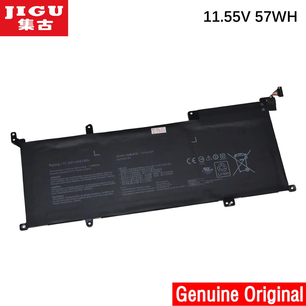 JIGU 0B200-01180200 C31N1539 Original Laptop Battery For Asus UX305UAB 31CP4/91/91 11.55V 57WH
JIGU 0B200-01180200 C31N1539 Original Laptop Battery For Asus UX305UAB 31CP4/91/91 11.55V 57WH