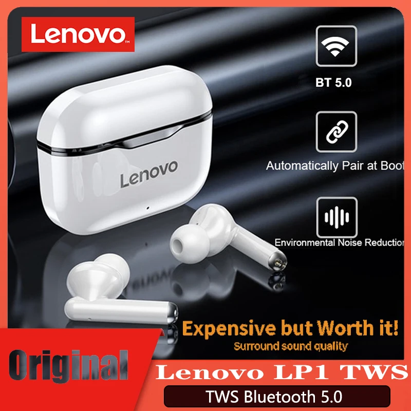 Original Lenovo LP1 TWS Wireless Earphone Bluetooth 5.0 headphone Dual Stereo Bass Earbuds Touch Control Long Standby 300mAH
Original Lenovo LP1 TWS Wireless Earphone Bluetooth 5.0 headphone Dual Stereo Bass Earbuds Touch Control Long Standby 300mAH