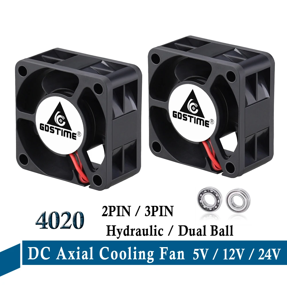 New 40mm x 20mm 3D Printer Fan DC 24V 12V 5V 4020 4cm 1.57inch Computer Case Cooling Fan Ball Bearing 2PIN 3PIN Axial Cooler Fan
New 40mm x 20mm 3D Printer Fan DC 24V 12V 5V 4020 4cm 1.57inch Computer Case Cooling Fan Ball Bearing 2PIN 3PIN Axial Cooler Fan