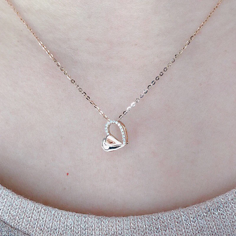 AINUOSHI 18K Gold Round Cut 0.045ct Real Diamond Heart Shape Cute Pendant Necklace For Wedding Women Trendy Jewelry 18''
AINUOSHI 18K Gold Round Cut 0.045ct Real Diamond Heart Shape Cute Pendant Necklace For Wedding Women Trendy Jewelry 18''