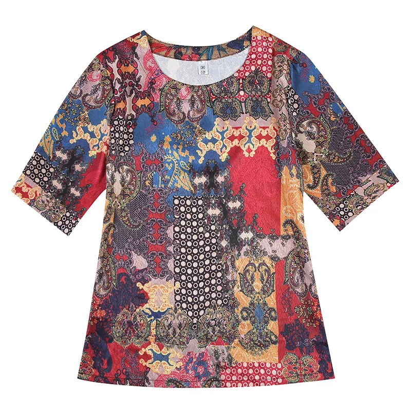 Short Sleeve 4XL Loose Tops Summer Middle-aged Ladies Plus Size Silk Shirt 2021 Vintage Print Blouse Blusas Mujer 9063 50
Short Sleeve 4XL Loose Tops Summer Middle-aged Ladies Plus Size Silk Shirt 2021 Vintage Print Blouse Blusas Mujer 9063 50