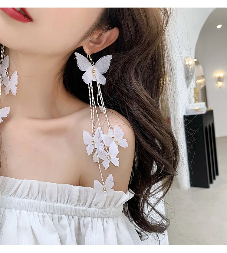 2019 new design fashion exaggerated jewelry long white butterfly earrings bohemian tassel holiday party earrings for women gift
2019 new design fashion exaggerated jewelry long white butterfly earrings bohemian tassel holiday party earrings for women gift