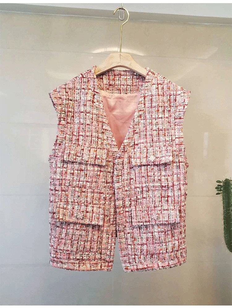 Autumn Winter Coats Women Elegant Fashion Style Big Size Casual Tweed Vest Coat Beautiful Colourful Pink Delicated Luxury Vest
Autumn Winter Coats Women Elegant Fashion Style Big Size Casual Tweed Vest Coat Beautiful Colourful Pink Delicated Luxury Vest