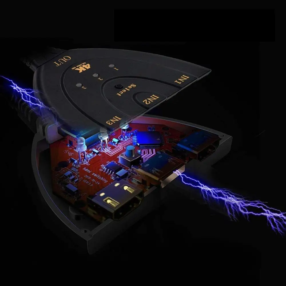 HDMI Switch 3 Port 4K HDMI Switch 3 in 1 Out with High Speed Switch Splitter Pigtail Cable Supports Full HD 4K 1080P 3D Player
HDMI Switch 3 Port 4K HDMI Switch 3 in 1 Out with High Speed Switch Splitter Pigtail Cable Supports Full HD 4K 1080P 3D Player
