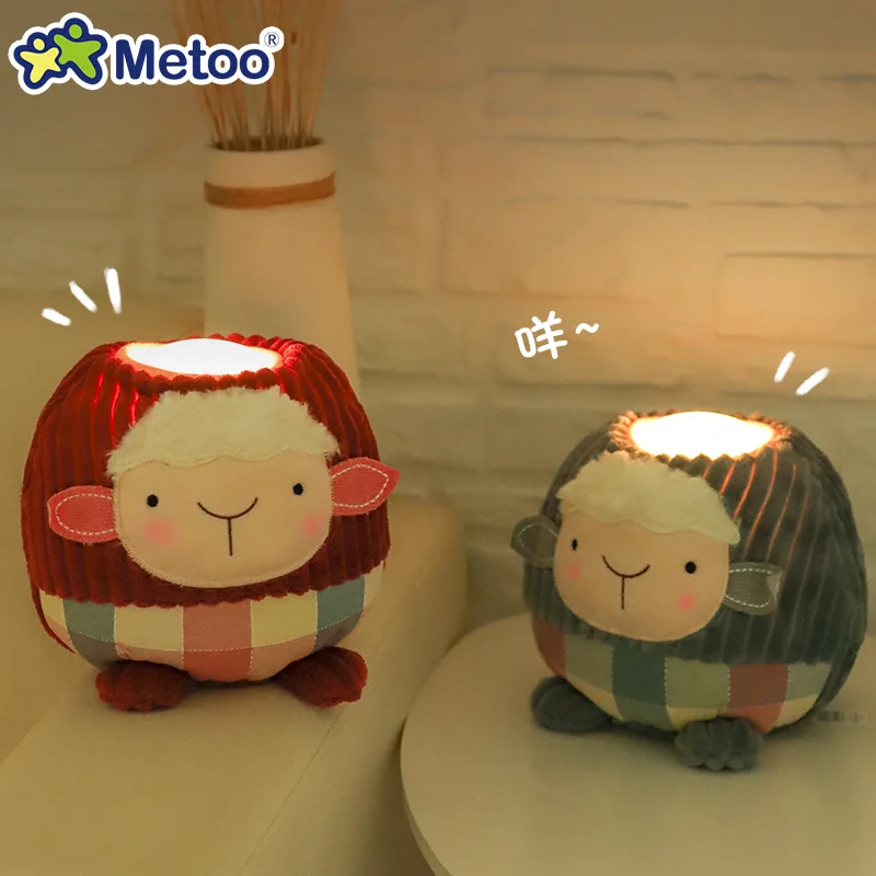 

16cm Metoo Doll Cute Plush Sheep Lights Dolls For Children Girls Simple Pat Lamp Sleeping Comfort LED Night Light Appease Toys