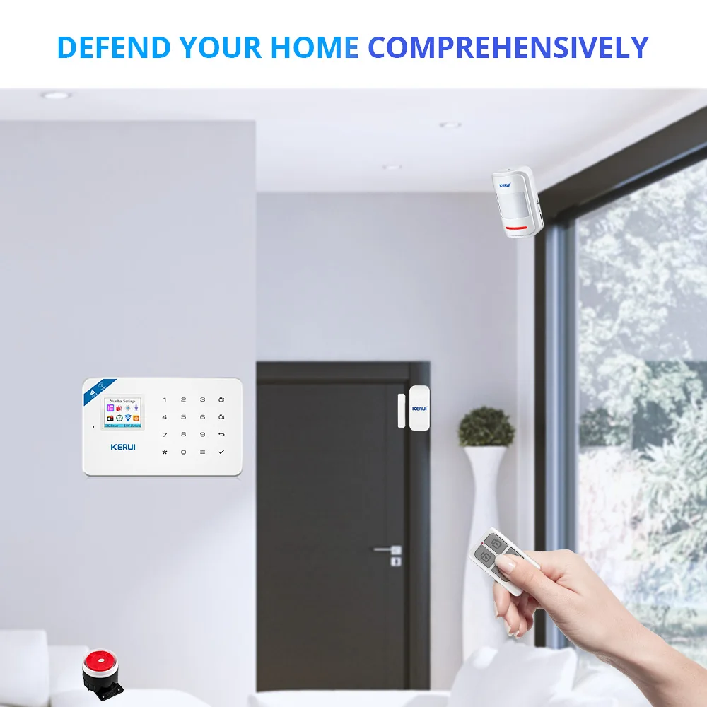 KERUI W18 Home Protection Alarm System WIFI GSM 1.7Inch Full Touch Keypad Russian Stock Fast Delivery Anti-Theft Alarm Kits
KERUI W18 Home Protection Alarm System WIFI GSM 1.7Inch Full Touch Keypad Russian Stock Fast Delivery Anti-Theft Alarm Kits