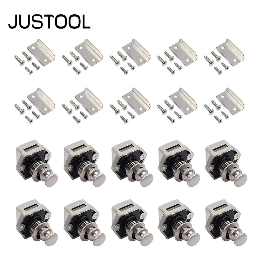 JUSTOOL 10 шт. кнопочный замок для шкафа, защелка, ручка для домов на колесах, фургонов, ящиков, дверей, шкафов 
JUSTOOL 10 шт. кнопочный замок для шкафа, защелка, ручка для домов на колесах, фургонов, ящиков, дверей, шкафов