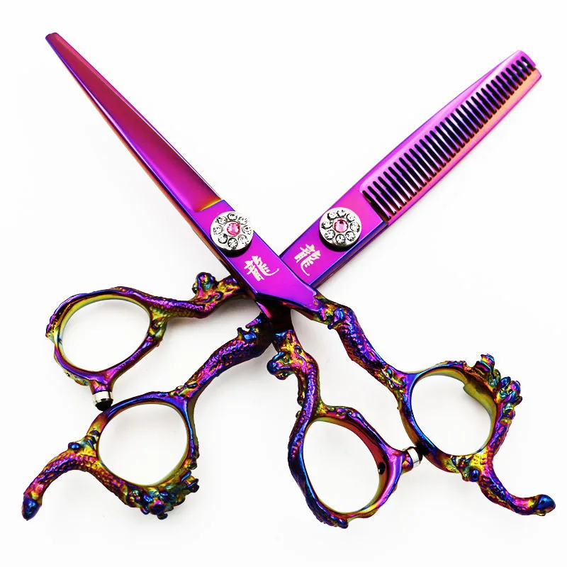 6 Inch Professional Pet Scissors Dog Grooming Cutting+Thinning Shears Kit for Animals Japan440C Golden/Purple High Quality 
6 Inch Professional Pet Scissors Dog Grooming Cutting+Thinning Shears Kit for Animals Japan440C Golden/Purple High Quality