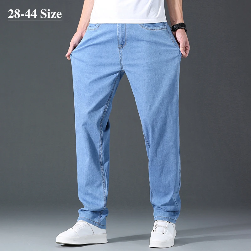 44 42 40 Summer New Men's Jeans Plus Size Thin Loose Straight Casual Denim Pants Brand Trousers Oversize Male Clothes Light Blue
44 42 40 Summer New Men's Jeans Plus Size Thin Loose Straight Casual Denim Pants Brand Trousers Oversize Male Clothes Light Blue