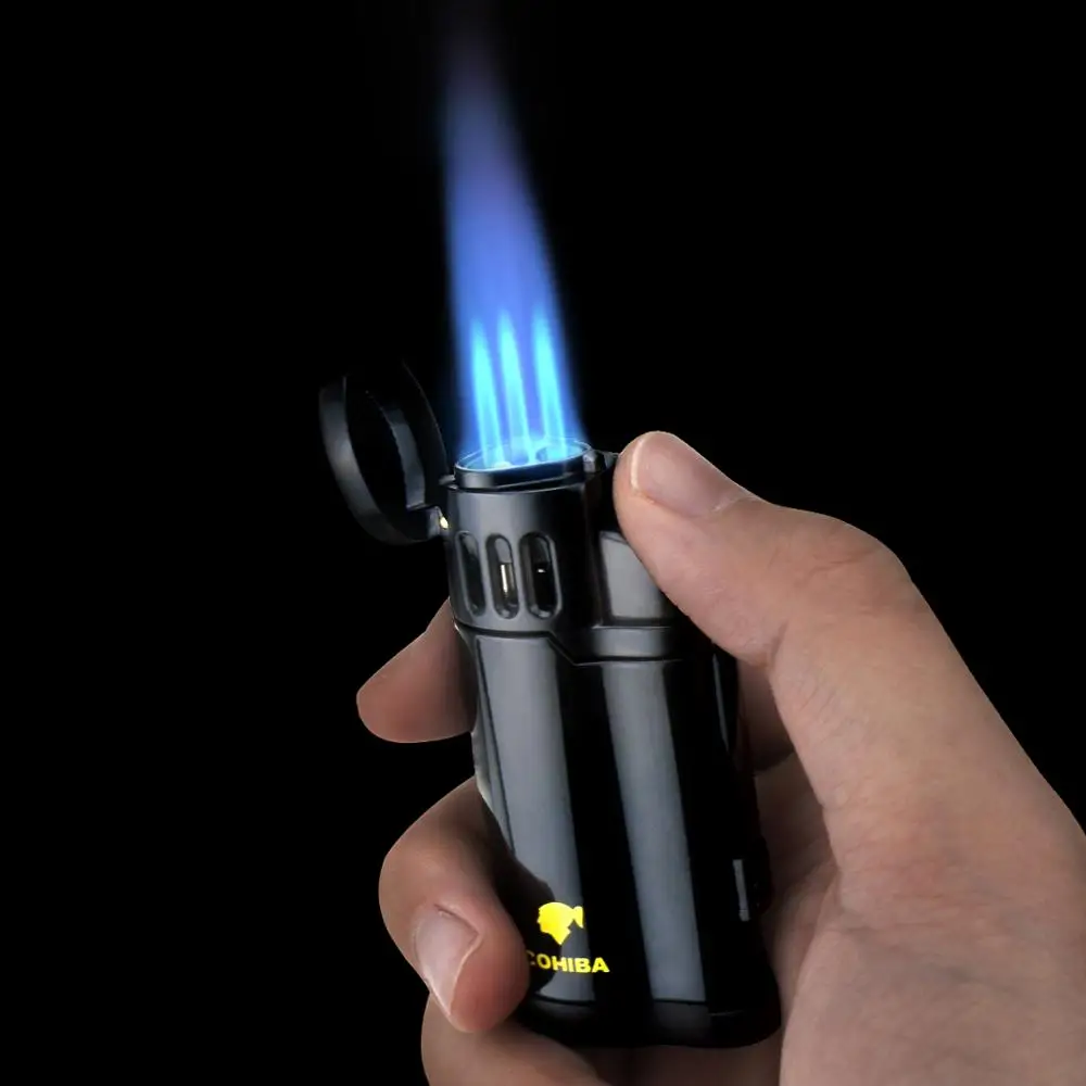 Зажигалка Cohiba для сигар сигарет табака фонарь струйное пламя многоразовая с