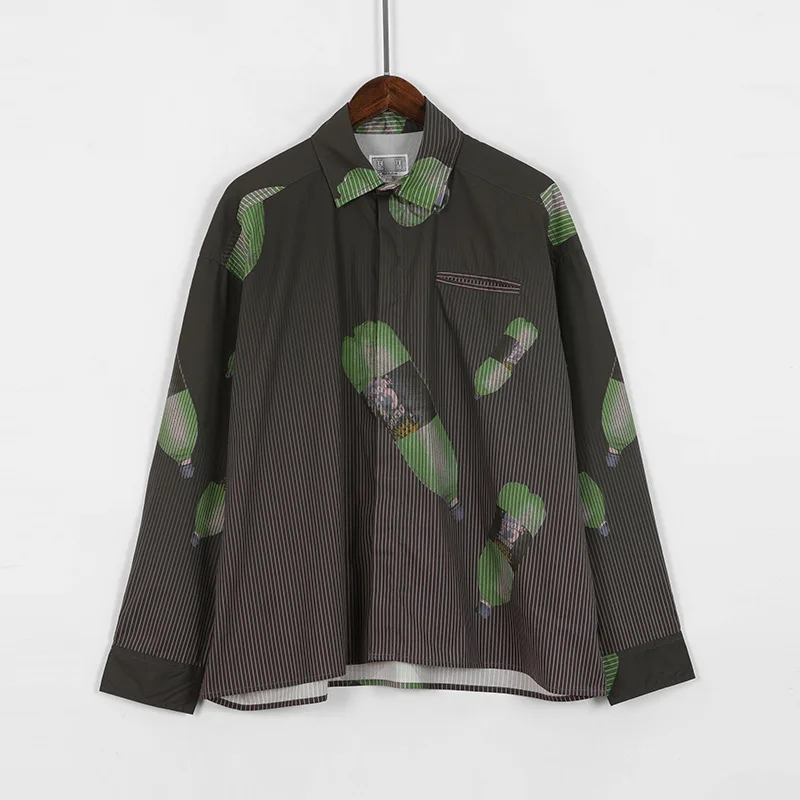 CE CAV high street Street psychedelic electronic graphic printing denim wash long sleeve shirt coat
CE CAV high street Street psychedelic electronic graphic printing denim wash long sleeve shirt coat