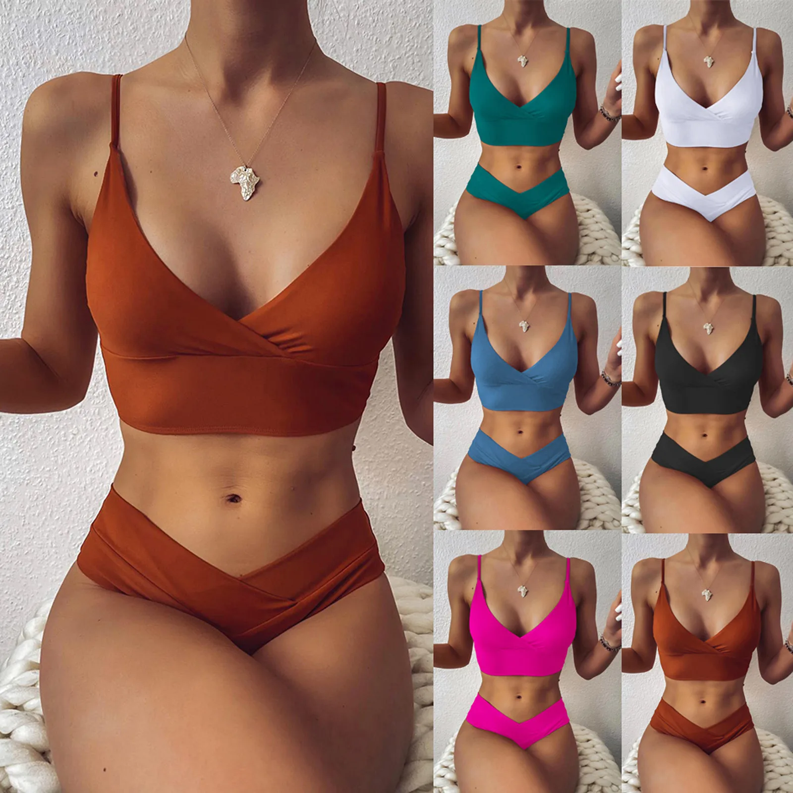 Two-piece Fashion Bikini Set Swimwear Women Swimsuit Sexy Bandeau Bandage High Waist Set Push-up Brazilian Solid Bikini 2021
Two-piece Fashion Bikini Set Swimwear Women Swimsuit Sexy Bandeau Bandage High Waist Set Push-up Brazilian Solid Bikini 2021