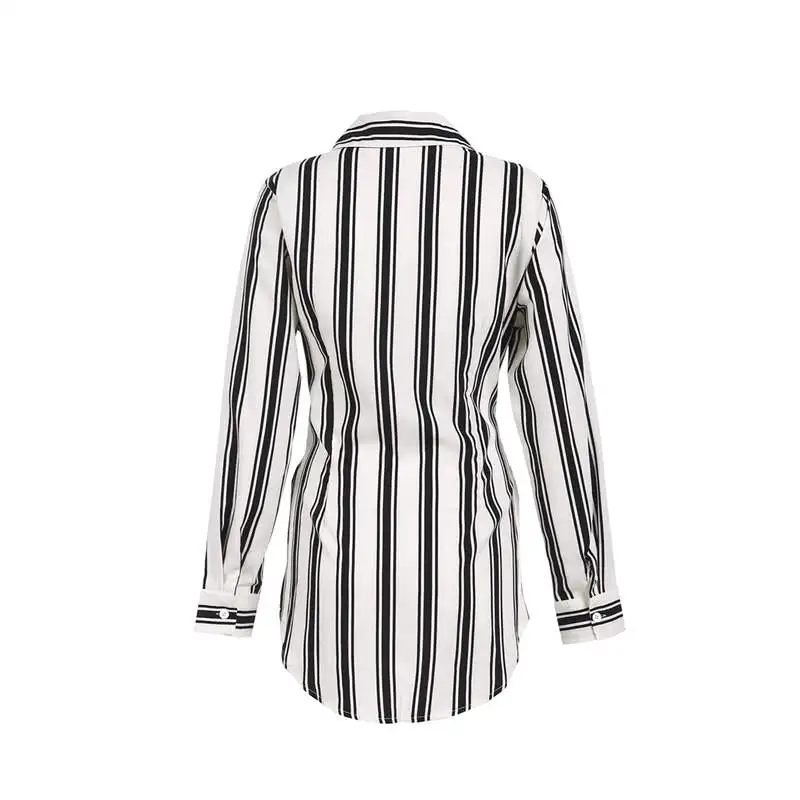 Fashion Autumn Women Striped Long Shirt Ladies Casual Loose Long Sleeve Turn Down Collar Belted Blouse Tops 
Fashion Autumn Women Striped Long Shirt Ladies Casual Loose Long Sleeve Turn Down Collar Belted Blouse Tops