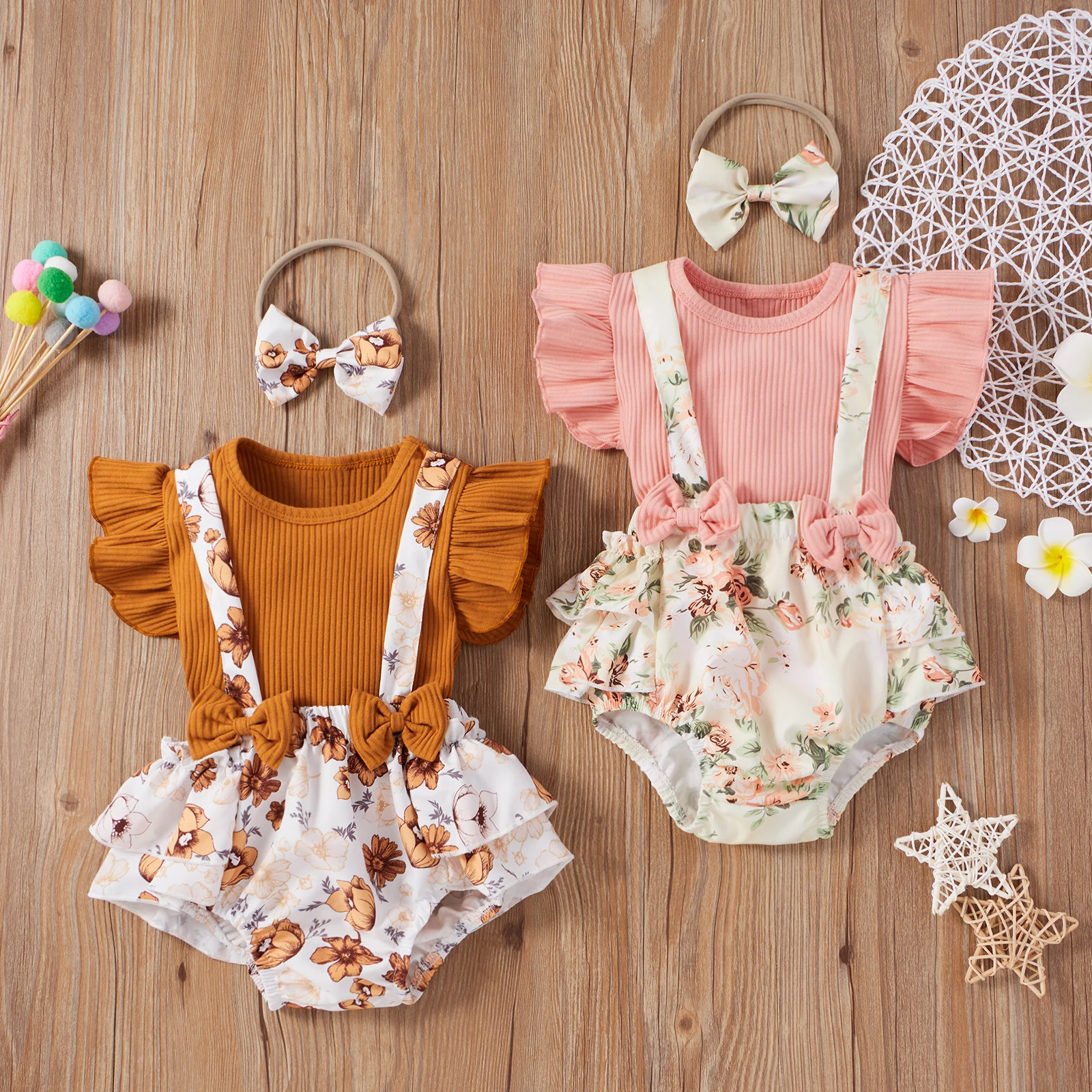 Infant Baby Girl Clothes Set Flower Outfits Knitted Ruffles T shirt Floral Overalls Shorts Costumes Summer
Infant Baby Girl Clothes Set Flower Outfits Knitted Ruffles T shirt Floral Overalls Shorts Costumes Summer