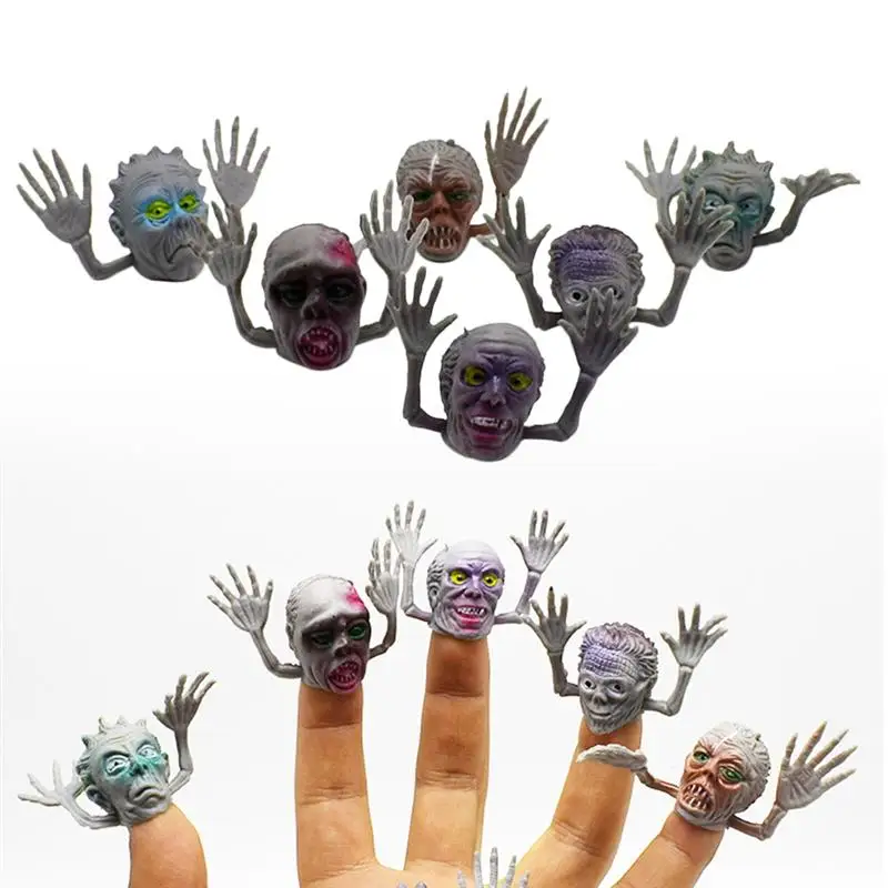 

12Pcs Little Monster Finger Puppets Mini Ghost Head Zombie Telling Story Puppets Hand Toys Halloween Interactive Gift For Kid