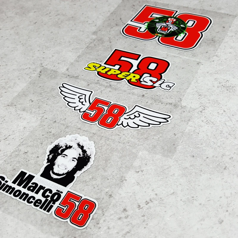 Marco Simoncelli 58 Afro Stickers Vinyl Motorcycle Helmet Sticke Road Racing Motorbike Front Windshield Decals Dirt Bike
Marco Simoncelli 58 Afro Stickers Vinyl Motorcycle Helmet Sticke Road Racing Motorbike Front Windshield Decals Dirt Bike