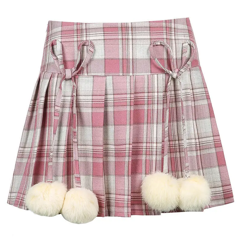 Summer pink plaid lolita goth skirt Sexy Mini Kawaii Girls Tie-up Hairball Patchwork Women High Waist Skirts Y2K Cosplay Clothes
Summer pink plaid lolita goth skirt Sexy Mini Kawaii Girls Tie-up Hairball Patchwork Women High Waist Skirts Y2K Cosplay Clothes