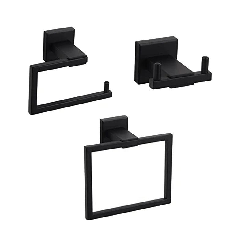 Stainless Steel Bathroom Hardware Accessories Sets 3-Pieces(Robe Hook Toilet Paper Holder Towel Ring) Black Matte
Stainless Steel Bathroom Hardware Accessories Sets 3-Pieces(Robe Hook Toilet Paper Holder Towel Ring) Black Matte