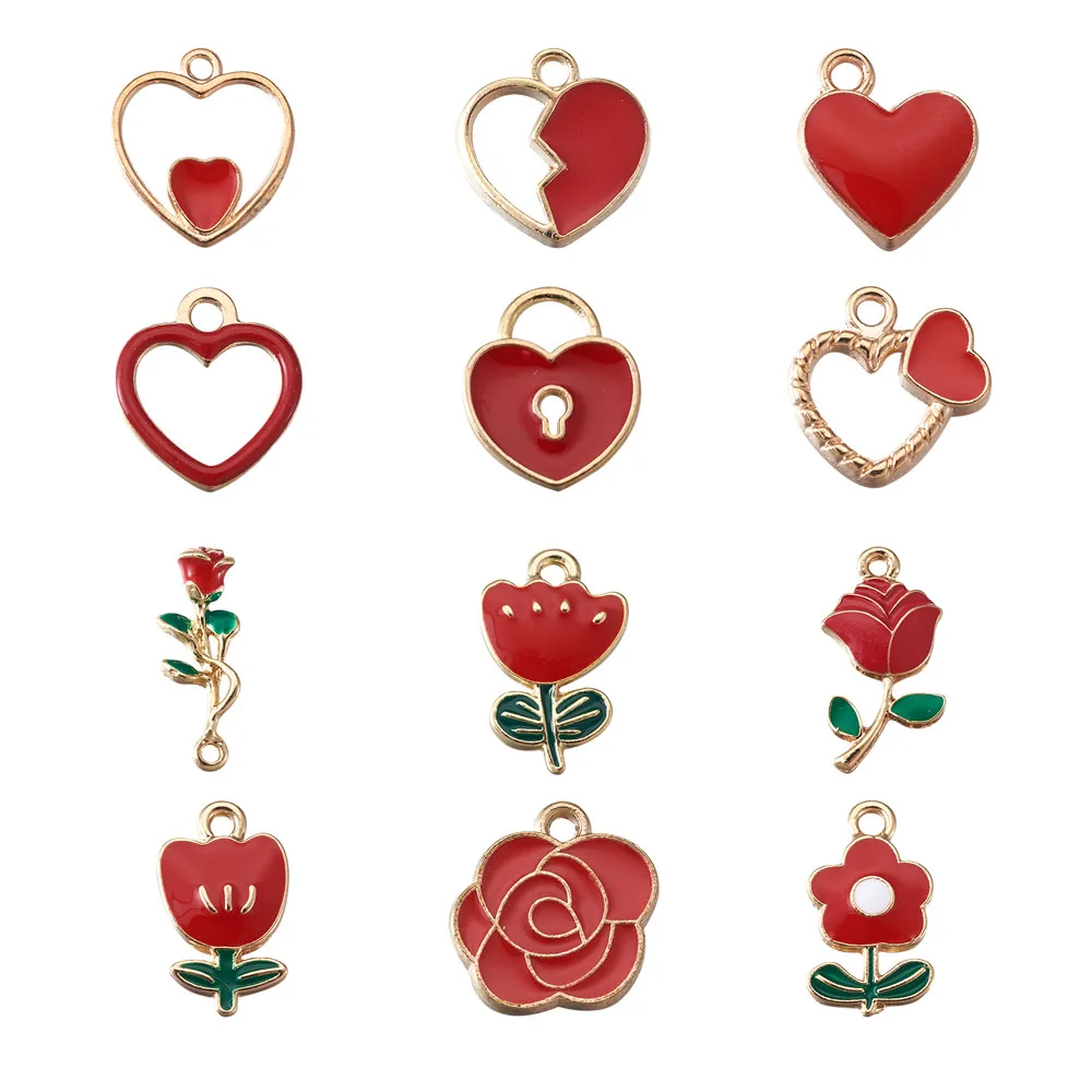 1 Box Red Rose Flower Love Heart Alloy Enamel Pendant Charms for Valentine's Day Gift Earrings Bracelet DIY Jewelry Making
1 Box Red Rose Flower Love Heart Alloy Enamel Pendant Charms for Valentine's Day Gift Earrings Bracelet DIY Jewelry Making