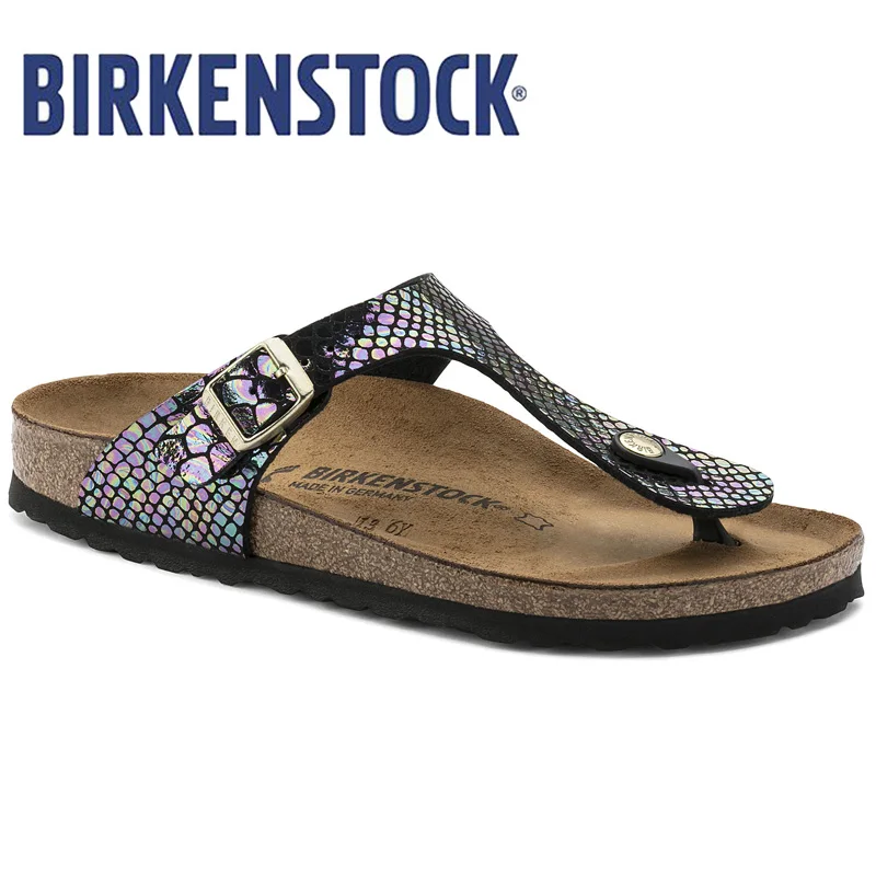 Женские пляжные шлепанцы BIRKENSTOCK летние модные на плоской подошве Sandalias 801|Пляжные