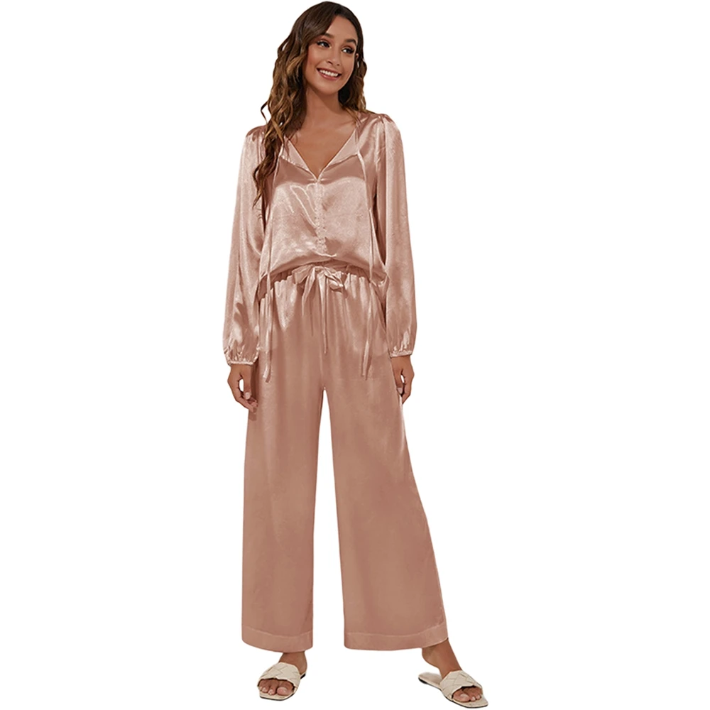 2Pcs Pajamas Sets For Women Silk Satin Nightie Sleepwear Pijama Female Pajama Suit Loose Silk Comfortable Home Service
2Pcs Pajamas Sets For Women Silk Satin Nightie Sleepwear Pijama Female Pajama Suit Loose Silk Comfortable Home Service