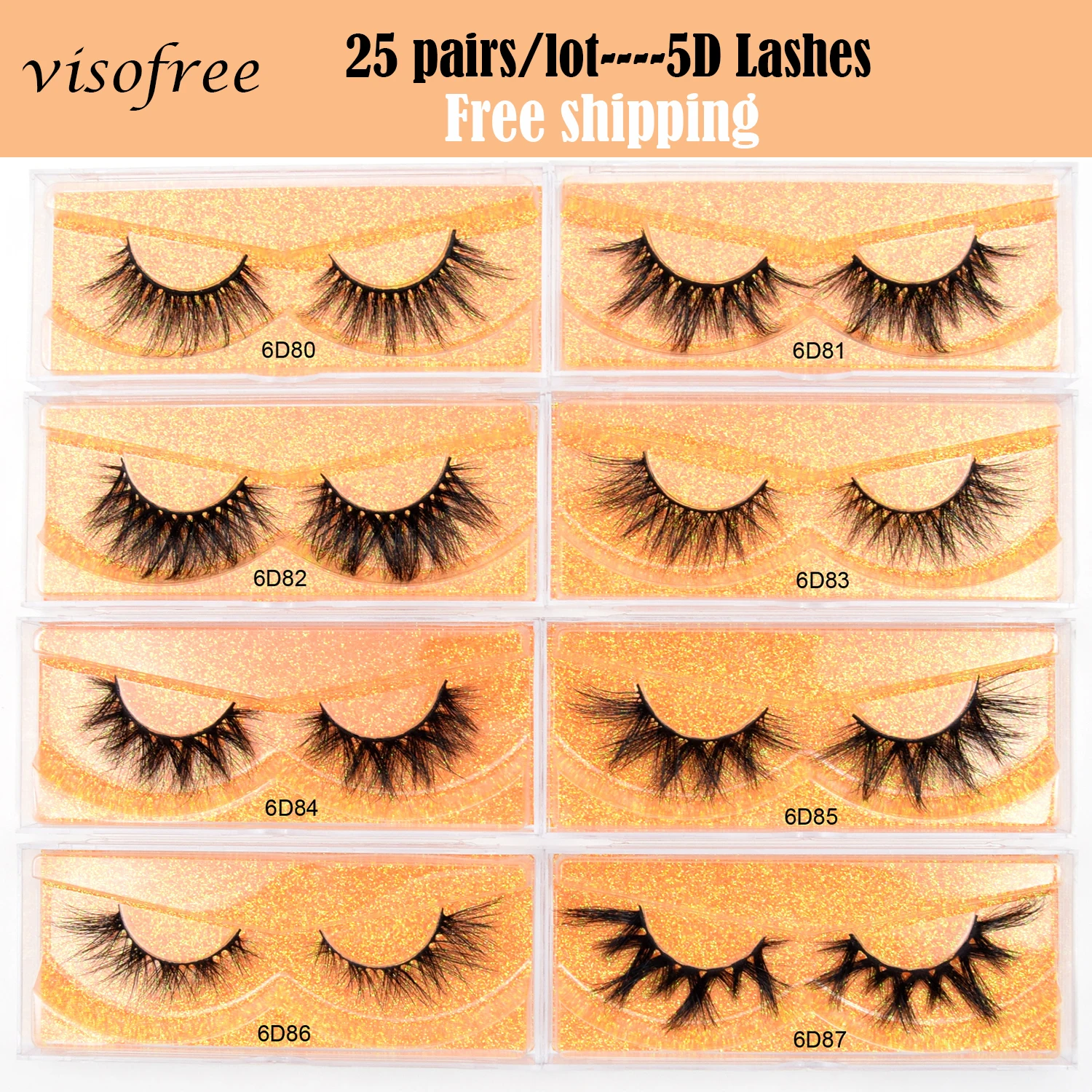 Wholesale 6D Eyelashes 25 Pairs Visofree 3D Mink Lashes Natural False Eyelashes Hand Made Makeup Eye Lashes 3D Mink Eyelashes
Wholesale 6D Eyelashes 25 Pairs Visofree 3D Mink Lashes Natural False Eyelashes Hand Made Makeup Eye Lashes 3D Mink Eyelashes