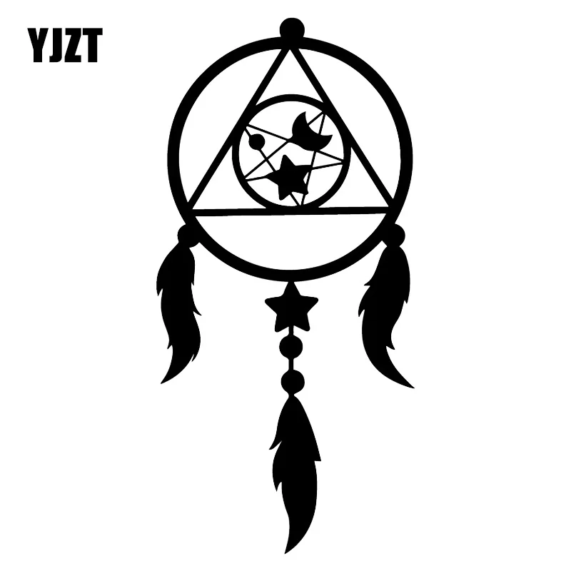 YJZT 8 4X17 5 см Луна Звезда перья дверной ограничитель декоративные наклейки