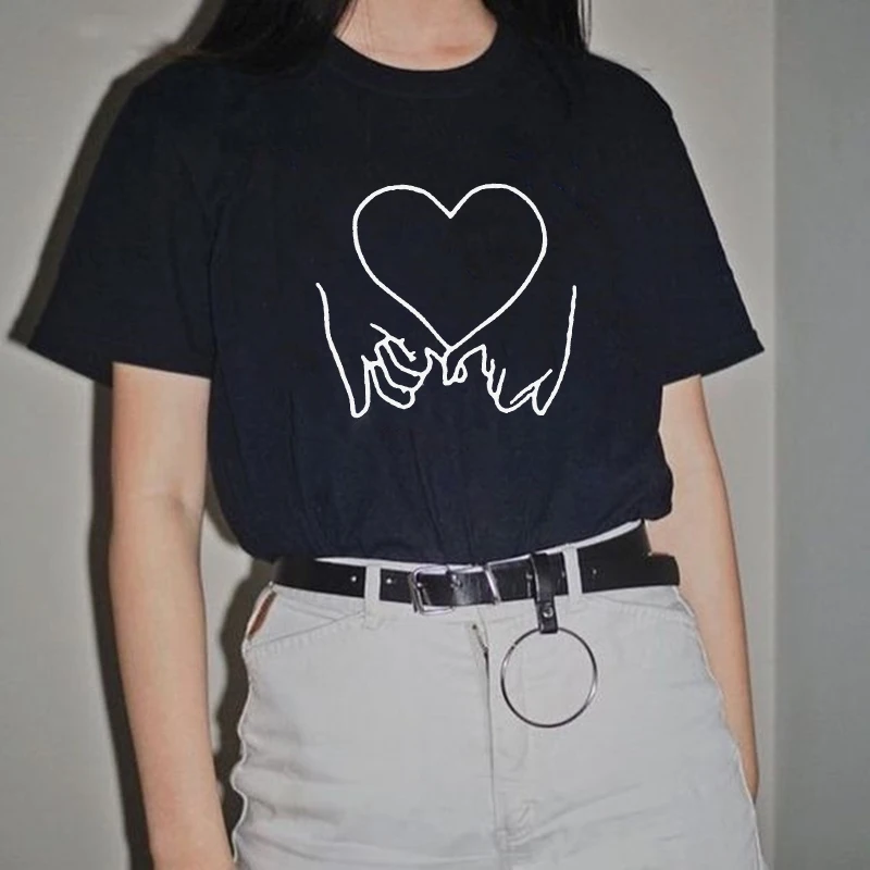 Heart Hands Print Ladies T Shirt Female Casual Basis O-collar Tops Shirt Short Sleeve Women T-shirts Love Graphic Tees Camisetas
Heart Hands Print Ladies T Shirt Female Casual Basis O-collar Tops Shirt Short Sleeve Women T-shirts Love Graphic Tees Camisetas