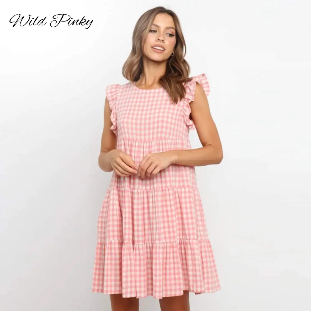 WildPinky Female Plaid Dress Fashion Solid Ruffled High-waist Sleeveless Summer Women Mini Dress New Sweet Basic Dress Vestidos
WildPinky Female Plaid Dress Fashion Solid Ruffled High-waist Sleeveless Summer Women Mini Dress New Sweet Basic Dress Vestidos