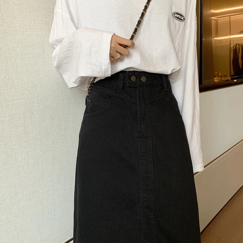 Vintage Jeans Skirts Women Long Denim Skirt New Fashion Chic Loose Casual Pocket Straight High Waist A Style Skirt
Vintage Jeans Skirts Women Long Denim Skirt New Fashion Chic Loose Casual Pocket Straight High Waist A Style Skirt